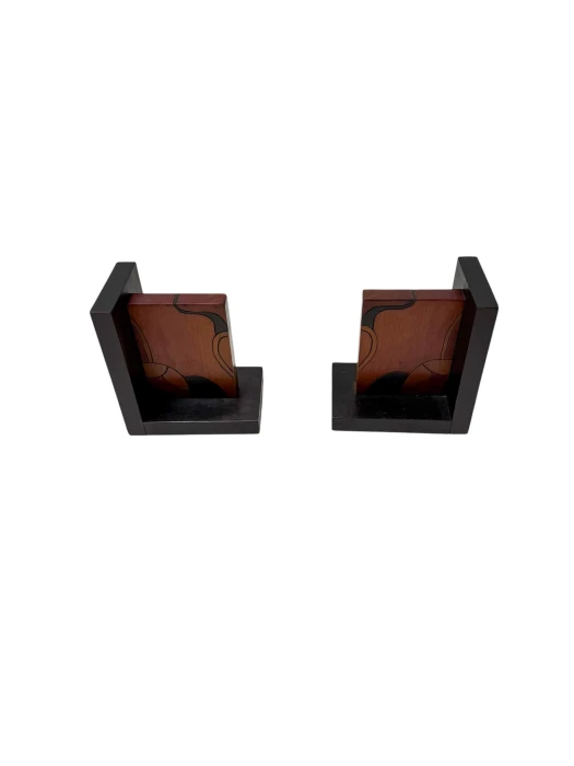 Pair of Art Deco Batik Bookends by Hans Steinpatz, Dutch Design, 1920s