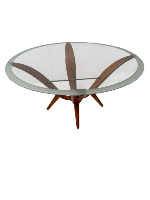 Mid-Century Modern Coffee Table by A.A. Patijn, Walnut & Brass
