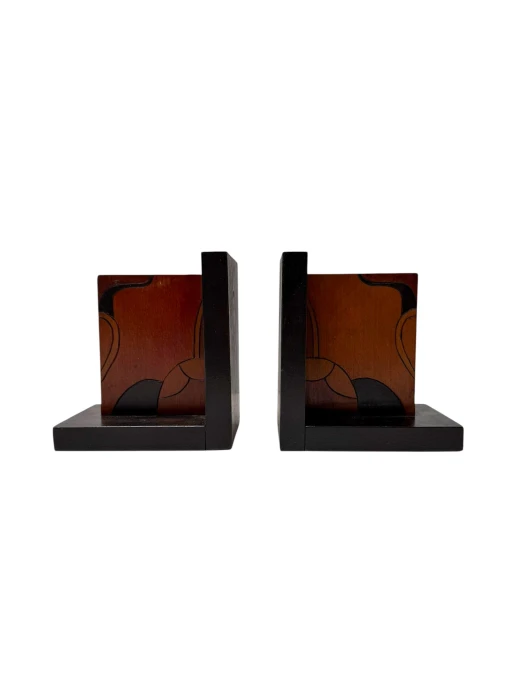 Pair of Art Deco Batik Bookends by Hans Steinpatz, Dutch Design, 1920s