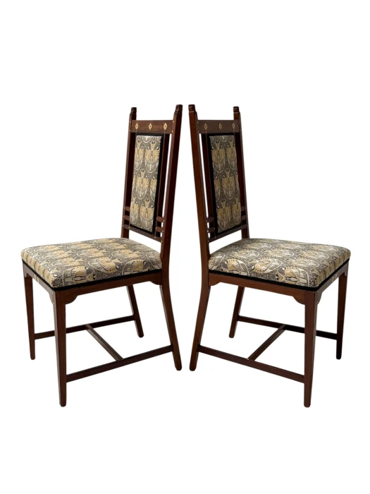 Arts & Crafts Side Chairs by Onder den Sint Maarten, Walnut, 1900s