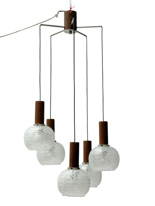 Mid-Century Modern Cascading Chandelier by Hillebrand Germany, 1960s