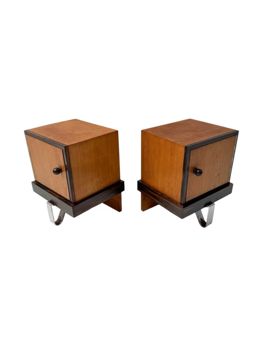 Pair of Art Deco Modernist Nightstands or Bedside Tables, 1920s