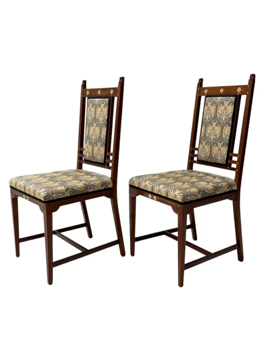 Arts & Crafts Side Chairs by Onder den Sint Maarten, Walnut, 1900s
