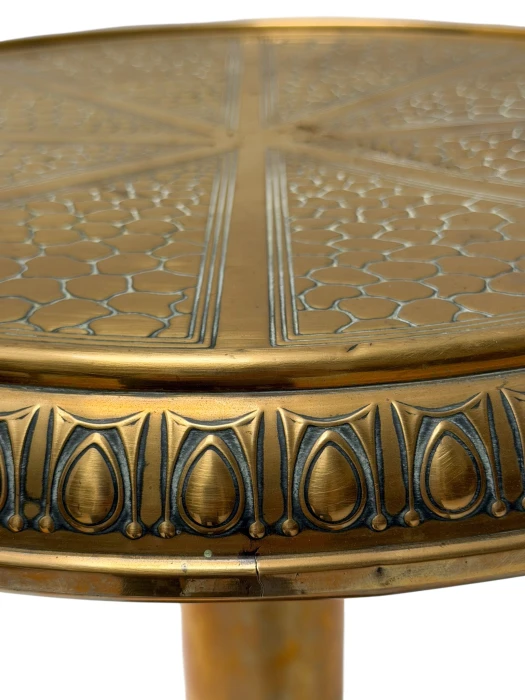 Art Deco Side Table Amsterdamse School, Brass 1920s
