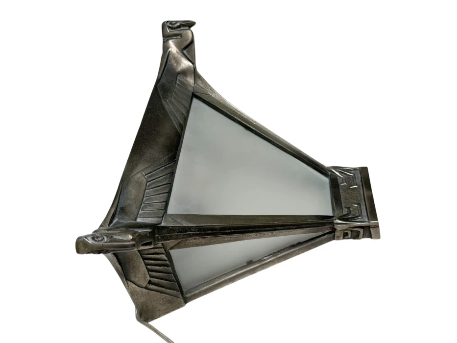 Art Deco Nickel-Plated Bronze Wall Light or Sconce by Max Le Verrier, 1920s