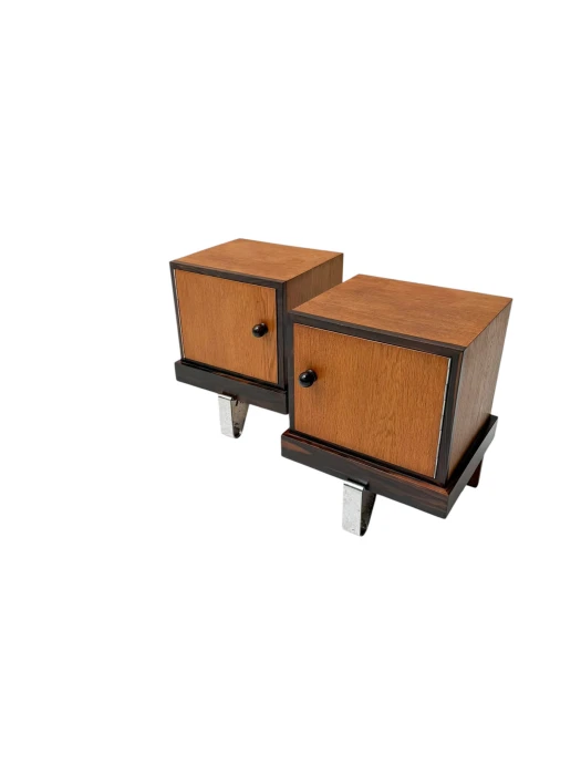 Pair of Art Deco Modernist Nightstands or Bedside Tables, 1920s