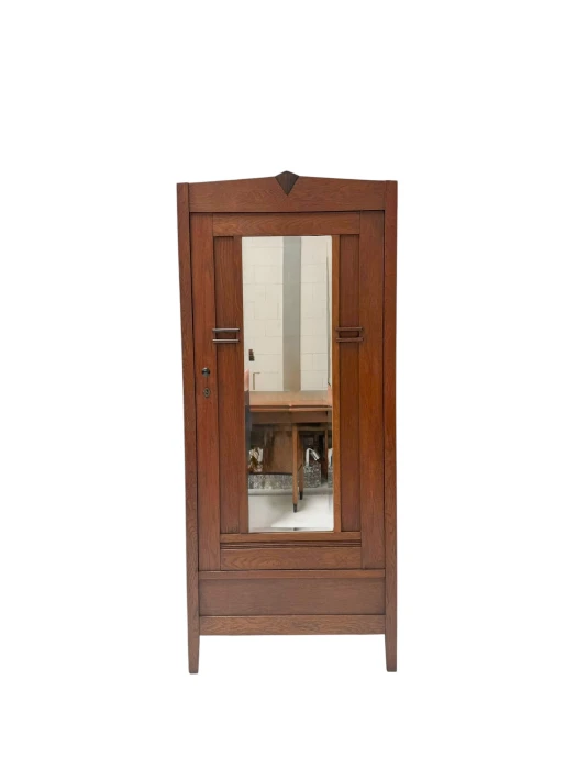 Art Deco One-Door Armoire, Solid Oak, Dutch Design, 1920s