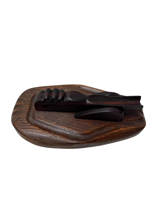 Art Deco Amsterdamse School Oak and Macassar Desk Paperweight, 1920s