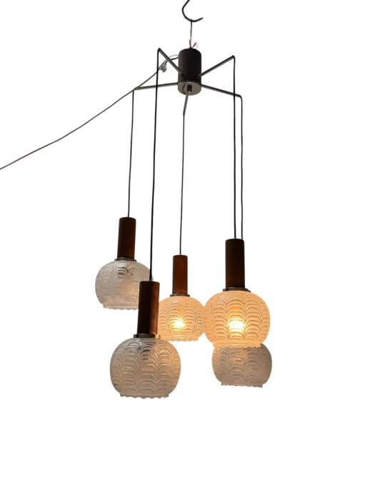 Mid-Century Modern Cascading Chandelier by Hillebrand Germany, 1960s