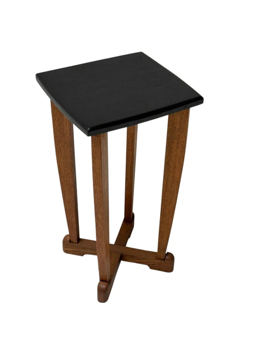 Art Deco Side Table, Solid Oak, Dutch Design, 1920s