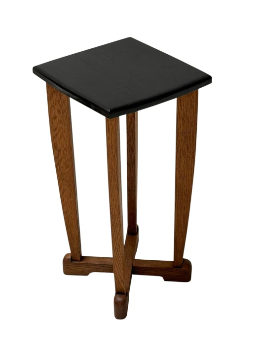 Art Deco Side Table, Solid Oak, Dutch Design, 1920s