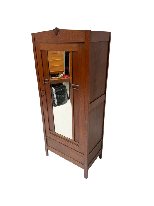 Art Deco One-Door Armoire, Solid Oak, Dutch Design, 1920s