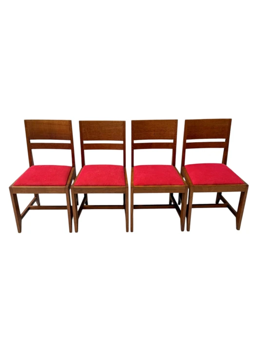 Hendrik Wouda Art Deco Dining Room Chairs Set, Oak, 1924