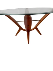 Mid-Century Modern Coffee Table by A.A. Patijn, Walnut & Brass