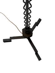 1920s Art Deco Floor Lamp by Jan Joustra, Wrought Iron & Silk
