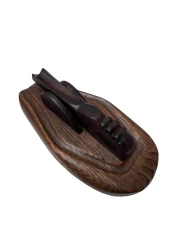 Art Deco Amsterdamse School Oak and Macassar Desk Paperweight, 1920s