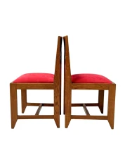 Hendrik Wouda Art Deco Dining Room Chairs Set, Oak, 1924