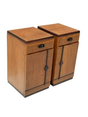 1920s Art Deco Nightstands by Fa. S. Speelman, Solid Oak & Ebony