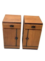 1920s Art Deco Nightstands by Fa. S. Speelman, Solid Oak & Ebony