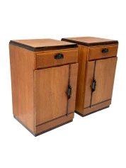 1920s Art Deco Nightstands by Fa. S. Speelman, Solid Oak & Ebony 2