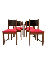 1920s Art Deco Dining Room Chairs in Oak & Ebony, Style of Hendrik Wouda