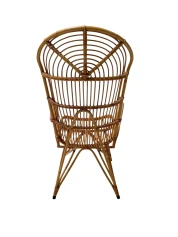 Mid-Century Modern High-Back Lounge Chair, Rattan & Bamboo, 1960s