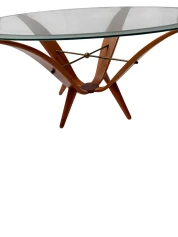 Mid-Century Modern Coffee Table by A.A. Patijn, Walnut & Brass