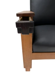 1920s Art Deco Lounge Chair by Anton Lucas in Solid Oak & Ebony
