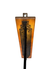 Art Deco Lantern Wall Light by French Designer, Wrought Iron, 1930s