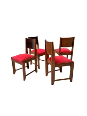 1920s Art Deco Dining Room Chairs in Oak & Ebony, Style of Hendrik Wouda