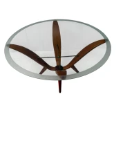 Mid-Century Modern Coffee Table by A.A. Patijn, Walnut & Brass