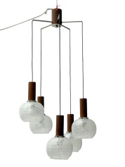 Mid-Century Modern Cascading Chandelier by Hillebrand Germany, 1960s