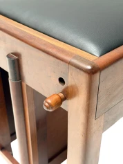 1920s Art Deco Amsterdamse School Stool with Adjustable Leather Seat