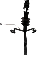 1920s Art Deco Floor Lamp by Jan Joustra, Wrought Iron & Silk