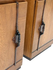 1920s Art Deco Nightstands by Fa. S. Speelman, Solid Oak & Ebony 2