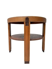 1920s Art Deco Coffee Table by Amsterdamse School, Oak & Ebony