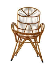 Mid-Century Modern High-Back Lounge Chair, Rattan & Bamboo, 1960s