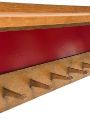 1920s Art Deco Modernist Wall Coat Rack by Jan Brunott, Oak & Lacquer