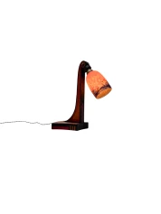 1920s Art Deco Table Lamp by Louis Bogtman with Fruitwood Base