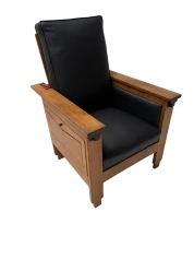 1920s Art Deco Lounge Chair by Anton Lucas in Solid Oak & Ebony
