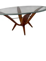 Mid-Century Modern Coffee Table by A.A. Patijn, Walnut & Brass