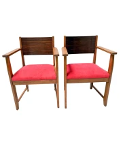 1920s Art Deco Armchairs in Oak & Ebony, Style of Hendrik Wouda