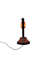 1920s Art Deco Table Lamp by Louis Bogtman with Fruitwood Base