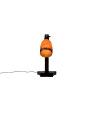 1920s Art Deco Table Lamp by Louis Bogtman with Fruitwood Base