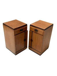 1920s Art Deco Nightstands by Fa. S. Speelman, Solid Oak & Ebony