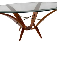Mid-Century Modern Coffee Table by A.A. Patijn, Walnut & Brass
