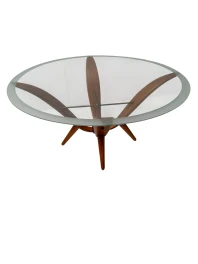Mid-Century Modern Coffee Table by A.A. Patijn, Walnut & Brass