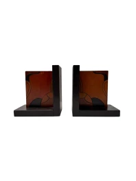 Pair of Art Deco Batik Bookends by Hans Steinpatz, Dutch Design, 1920s