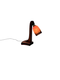 1920s Art Deco Table Lamp by Louis Bogtman with Fruitwood Base