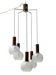 Mid-Century Modern Cascading Chandelier by Hillebrand Germany, 1960s